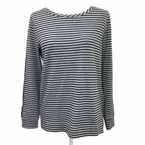 Jane and Delancey Black and White Striped Long Sleeve Top